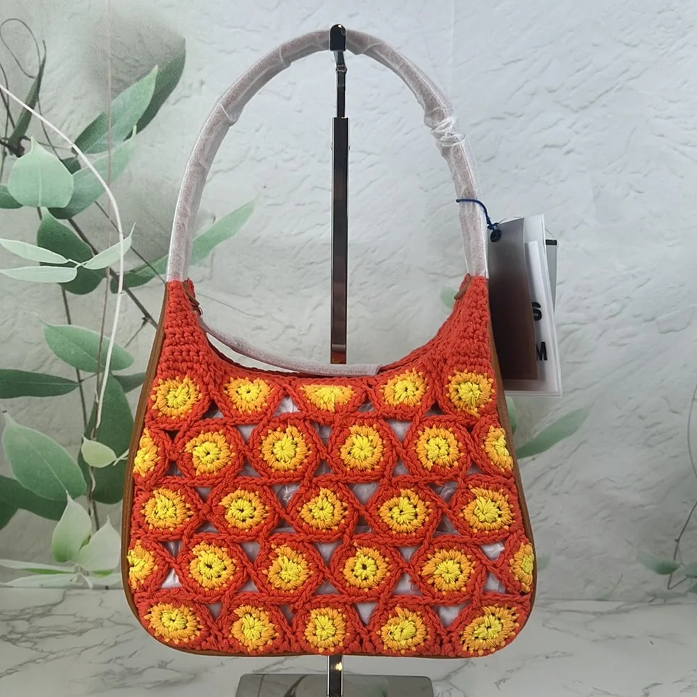 Simon Miller Crochet Snap Shoulder Bag Hibiscus Banana